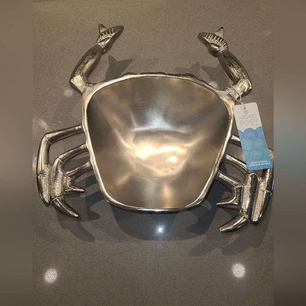 NWT Sigrid Oosen Silver Crab-Shaped Bowl